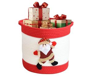 Panier Tressé De Noël - Panier À Linge En Corde Pour Noël,Corbeille À Linge Décorative | Pour Anniversaire Hommes Pâques Aliments Chocolat Snack Fruit Saint-Valentin Vacances