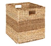 Atmosphera Panier tressé pliable Ninon roseau beige 38x38 cm