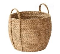 Panier tressé Pot de plantes en osier tressé 25,9 x 30 cm Pot rond en rotin avec poignée, panier à plantes en osier pour ranger le linge