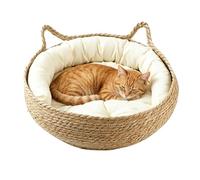 Panier Tressé pour Chat Nid Douillet Naturel Portable Respirant et Lavable