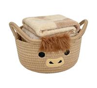Panier tressé pour rangement | avec poignées oreilles, organiseur élégant,Panier décoratif de rangement - Maison Chambre Salon Salle de Bain Chambre Enfant Rangement Livres Snacks Couvertures