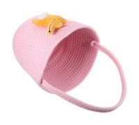 Panier Tressé Rose Poignée, Décoratif, pour Fêtes et Showers | Corde de Coton, Petit Format, Rangement, Accessoire Photo, Style Mignon, Usage Présent