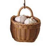 Panier tressé rustique : parfait pour ranger les oignons, le gingembre et l'ail, les organisateurs de cuisine muraux, les fleurs vintage et les poteaux pour la ferme, le jardin, le garde-manger