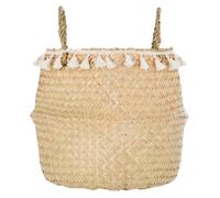 ATMOSPHERA CREATEUR D'INTERIEUR Panier tressé Seagrass pli Pompons