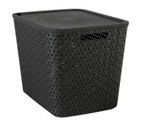 5five - panier tressy en plastique noir 28l