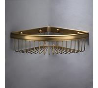 Panier Triangle D’Or En Cuivre Complet Panier En Filet De Style Européen Antique À Deux Étages Salle De Bain Étagère D’Angle Salle De Bain Étagère De Salle De Bain Crochet Mural, Antique Monocouche En Forme D’Éventail