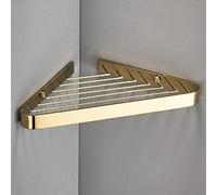 Panier Triangle D’Or En Cuivre Complet Panier En Filet De Style Européen Antique À Deux Étages Salle De Bain Étagère De Coin Salle De Bain Étagère De Salle De Bain Crochet Mural, Panier En Filet Monocouche En Or