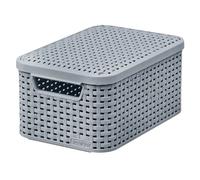 Panier universel Curver couvercle 6L gris clair Rattan Style 253006