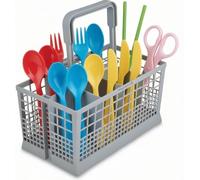 Panier universel de couverts de rechange pour lave-vaisselle avec poignée amovible, 24,1 x 13,4 cm, compatible avec Bosch, Siemens, Neff, AEG, Gorenje et Privileg, plastique gris durable