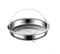 Panier vapeur alimentaire en acier inoxydable avec poignée, grille de cuisson à la vapeur offrant une chaleur uniforme et un rangement de cuisine peu encombrant (M)
