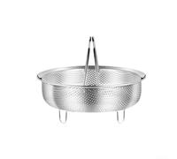 Panier vapeur en acier inoxydable 304 pour cocotte-minute - Large perforation - Passe au lave-vaisselle - Convient pour 14, 18, 22, 24 cm - Argent (L)