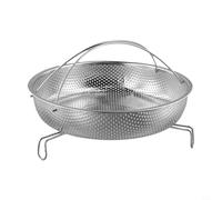 Panier vapeur en acier inoxydable avec poignée | 304 de qualité alimentaire avec pieds trépied pour cocotte minute | Trou serré pour une cuisson uniforme | Pour une cuisson facile (22,5 cm)