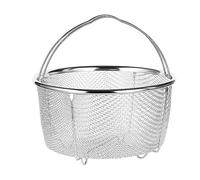 Panier vapeur en acier inoxydable avec poignées de cuisson confortables et résistantes à la chaleur, utilisation dans la cuisine également comme passoire fine en maille et panier de cuisson