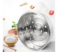 Panier vapeur en acier inoxydable pour cuiseur à riz - 304 Plateau vapeur en métal de qualité alimentaire compatible avec la plupart des marques, design épais et profond pour légumes, brioches