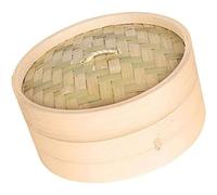 Panier vapeur en bois de 15,2 cm, idéal pour le Dim Sum, les légumes, les petits pains Bao, la viande et le poisson, beige