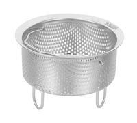 Panier Vapeur et Base Stable avec Poignées en Acier Inoxydable | Maille Fine, Drainage Rapide, Finition Lisse Argenté, Compatible Cuiseurs à Riz et Cuisson Saine