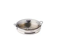 Panier vapeur inox et couvercle en verre - - Argent - Inox