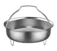 Panier vapeur - Panier vapeur en acier inoxydable | Panier à riz en acier | Panier vapeur avec poignée et pied de base pour autocuiseurs | Acier inoxydable avec insert de poignée pour casseroles