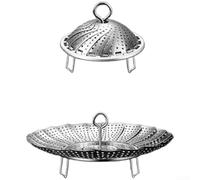 Panier vapeur pliable en acier inoxydable 304 16,5 cm | Construction en acier inoxydable 304, design de support vapeur pliable, poignée de levage amovible