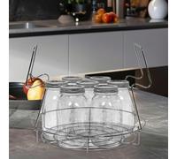 Panier vapeur pliable en acier inoxydable avec support de mise en conserve pour la cuisson et le stockage des aliments