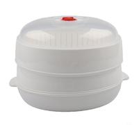 Panier vapeur pour four à micro-ondes avec couvercle conçu pour cuire des légumes à la vapeur et cuire une variété d'aliments (double niveau)