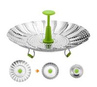 Panier vapeur pour poêles,Cuiseur vapeur pliable en acier inoxydable - Panier vapeur alimentaire avec poignée rétractable - Pour la cuisson des légumes, des fruits, du riz et des sandwichs dans la