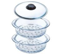 Panier vapeur - PYREX - 20 cm - Verre - Double étage - Avec couvercle