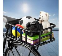Panier Vélo Arrière en Acier Carbone Épais Charge max 30kg doublure étanche et filet élastique antirouille pour vélo et VAE