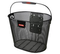 Panier vélo avant à clips acier avec anse sans fixation Klickfix Oval Plus Noir