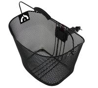 Panier vélo avant acier nid abeille avec anse fixation rapide sur potence à plongeur P2R Noir