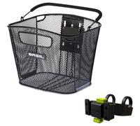 Panier vélo avant acier nid abeille vendu avec fixation klickfix spécial vae - e-bike Basil Bold Noir
