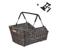 Basil Panier arrière Cento Rattan Look MIK 2.0 – 22 l, système MIK verrouillable – Marron