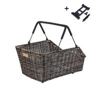 Panier vélo Basil Cento Rattan Look Plaque Mik 2.0 Osier Marron Marron