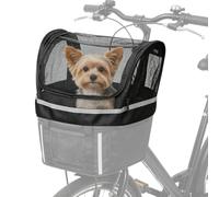 Panier vélo pour Chien Porte-Chat Guidon avec Fenêtre | Petit Panier Vélo Pour Chien pour les Trajets Urbains, le Camping, la Randonnée, les Déplacements Quotidiens et pour les