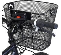 Panier vélo universel amovible pour l'avant & l'arrière | Capacité de charge : 3,5 kg | Panier de guidon [à mailles serrées] avec fixation Clip On | Panier à provisions avant en acier | Panier polyval