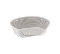 Ferplast Panier Chien Panier Chat 100% en Plastique, Respirante et Antidérapante Siesta Deluxe, 49 x 36 x 17,5 cm, Gris Clair
