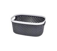 Homéa, Paniere Ajourée Plastique 3,5L 24,5 x 17 x H12 cm Bicolore Anthracite
