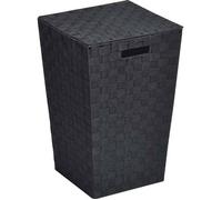Panière à linge évasée en polyester noir - Tendance