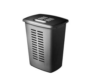 Panière à linge sale grand volume 60 litres avec poignées - Gris Foncé