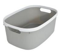Homéa, Paniere Bicolore Plastique 10L 37X25,3Xh,15 cm Gris