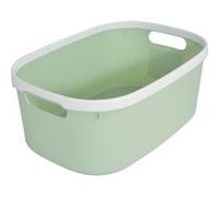 Homéa, Paniere Bicolore Plastique 10L 37X25,3Xh,15 cm Sauge