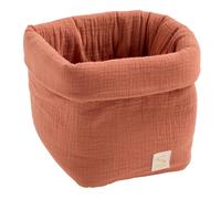 Panière de rangement en double gaze de coton - uni petale rouge TU