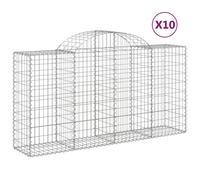 Paniers À Gabions Arqués 10 Pcs 200x50x100/120 Cm Fer Galvanisé Vidaxl Vidaxl