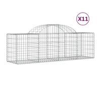Paniers À Gabions Arqués 11 Pcs 200x50x60/80 Cm Fer Galvanisé Vidaxl Vidaxl
