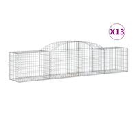 Paniers À Gabions Arqués 13 Pcs 300x50x60/80 Cm Fer Galvanisé Vidaxl Vidaxl