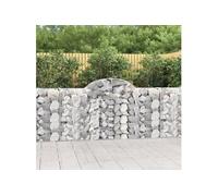 Paniers à gabions arqués 6 pcs 200x30x100/120 cm Fer galvanisé gabion vidaXL