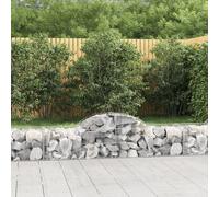 Vidaxl Paniers À Gabions Arqués 4 Pcs 200x50x40/60 Cm Fer Galvanisé