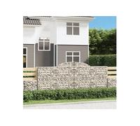 Paniers à gabions arqués 4 pcs 300x30x120/140 cm fer galvanisé gabion vidaXL