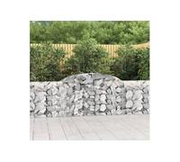 Paniers à gabions arqués 2 pcs 300x30x80/100 cm fer galvanisé, gabion, cage de gabion, panier de mur de gabion, mur 3146503