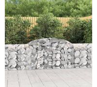 Paniers À Gabions Arqués 2 Pcs 300x30x80/100 Cm Fer Galvanisé Vidaxl Vidaxl